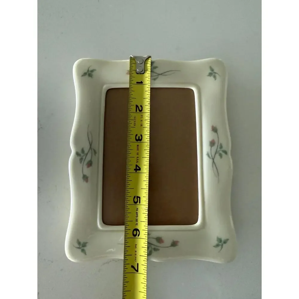 2 Lenox Rose Manor China Picture Frames  Ivory Pink Floral Cottagecore Decor